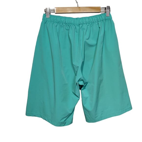 Myles Mens Sz L Long Inseam Aqua Green Hybrid Swim Trunks Shorts Unlined Stretch - Picture 4 of 4